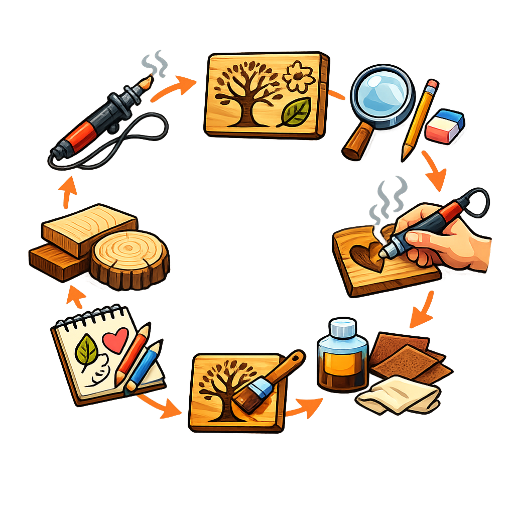 Wood Burning Step-by-Step Notes